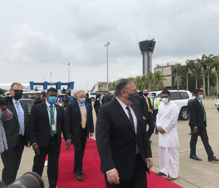 US diplomatic crew at Sri Lanka's Bandaranaike International Airport.